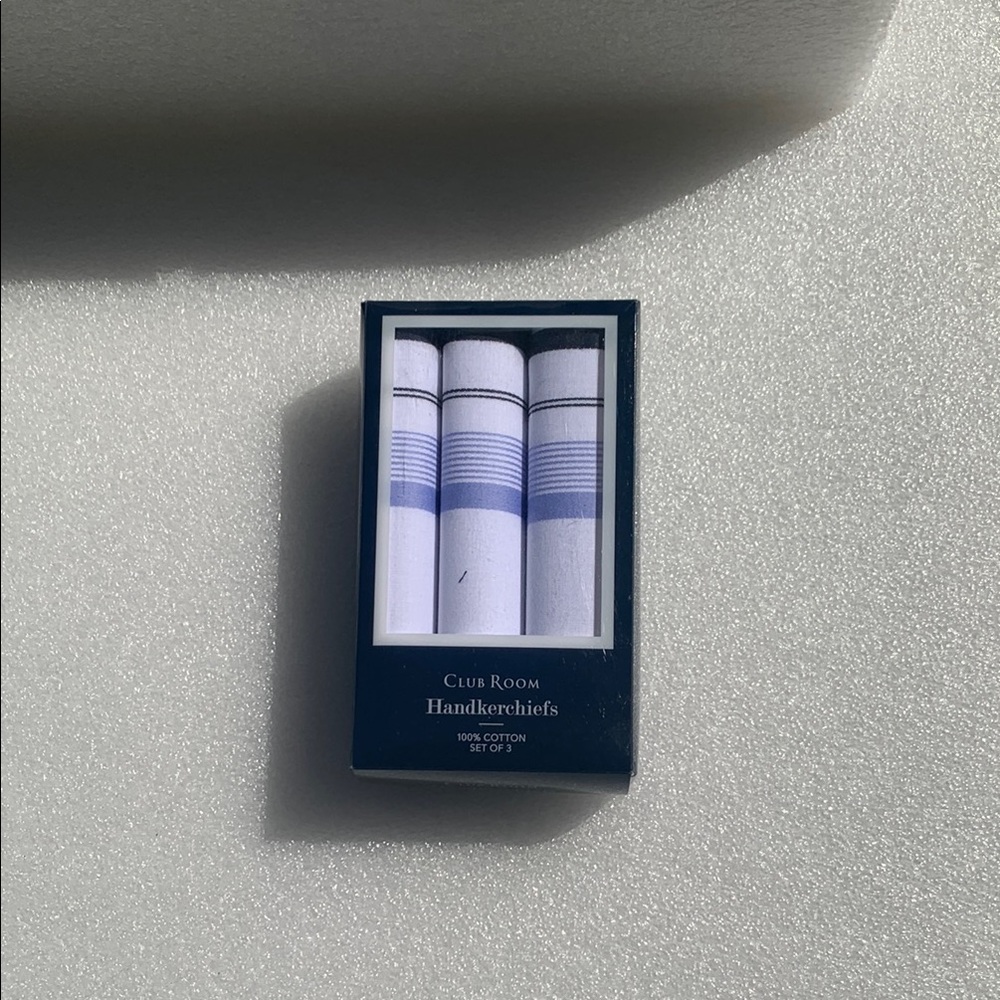🆕 Club Room White and Blue Handkerchiefs Set